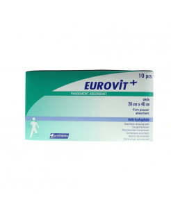 Pansement absorbant stérile Eurovit+ 20x40cm (boite de 10)