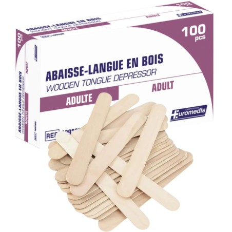Abaisse langue bois adulte Euromedis (boîte de 100)