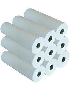 Drap d'examens ouaté recyclée lisse blanc 2 plis M'Roll 50x35cm 135 formats 18g/m2 (carton de 12 rouleaux)