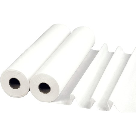 Lot de 2 - Drap d’Examen Ouate Recyclée 2 Plis Lisse Blanc M'Roll 50x35 cm