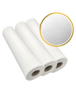 Lot de 3 - Drap d’Examen Ouate Recyclée 2 Plis Lisse Blanc M'Roll 50x35 cm