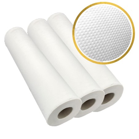Lot de 3 - Drap d’Examen Ouate Recyclée 2 Plis Lisse Blanc M'Roll 50x35 cm