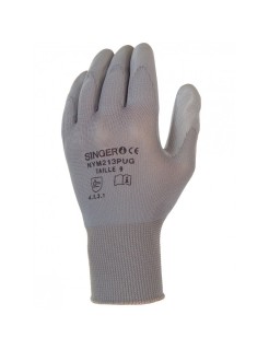 Singer - Gants polyuréthane - Support polyamide sans couture Gris - NYM213PUG