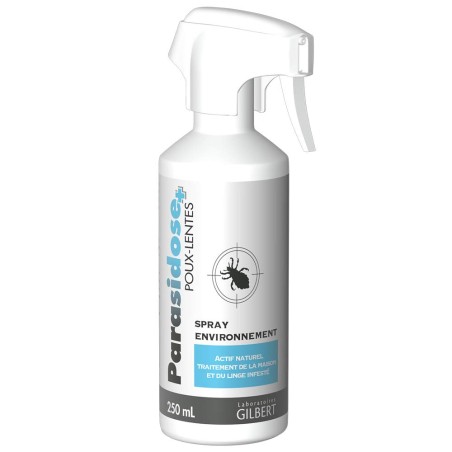 Gilbert Spray Environnement Poux Lentes 250ml Parasidose flacon pistolet.jpg