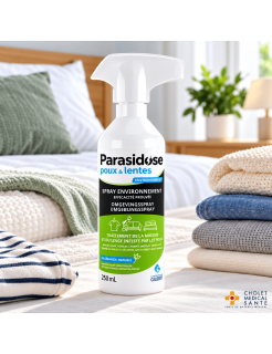 Parasidose Spray Environnement 250 ml – Spray anti-poux et lentes pour textiles et linge de maison – Laboratoires Gilbert
