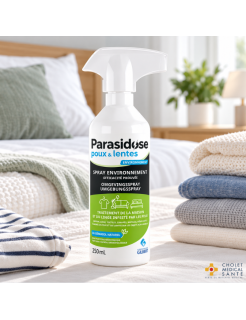 Parasidose Spray Environnement 250 ml – Spray anti-poux et lentes pour textiles et linge de maison – Laboratoires Gilbert