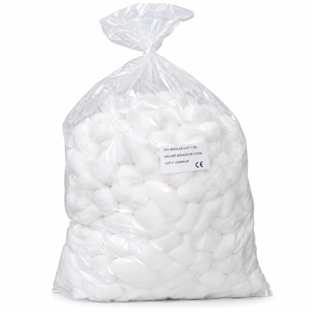 Boules de coton blanc hydrophile – Sachet de 700 unités pour soins et hygiène