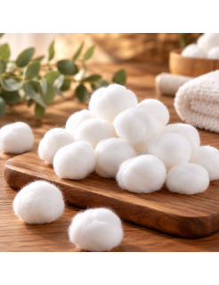 Boules de coton hydrophile blanc – Fibres douces et moelleuses pour l'hygiène quotidienne