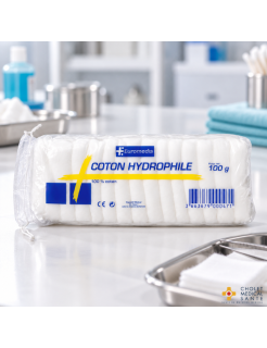 EUROMEDIS – Coton hydrophile blanc 100 % pur coton – Sachet de 100 g