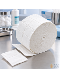 Rouleau de coton blanc prédécoupé – Texture douce et absorbante pour soins d'hygiène