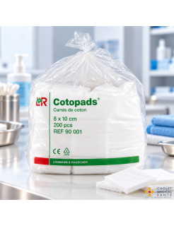 L&R Cotopads – Carrés de coton hydrophile doux et absorbants – 8 x 10 cm – Sachet de 200 pièces