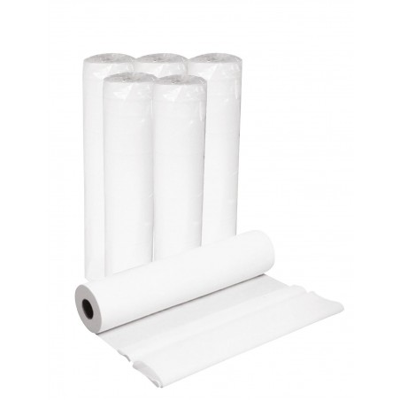 Draps d'examen pure ouate blancs 70 x 38cm (carton de 6 rouleaux)