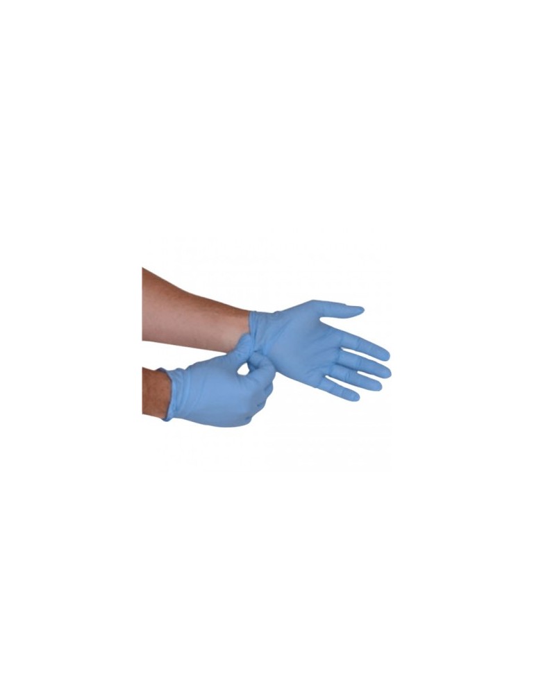 100 gants nitrile bleu - Taille M, jetables, non poudrés, bords ourlés