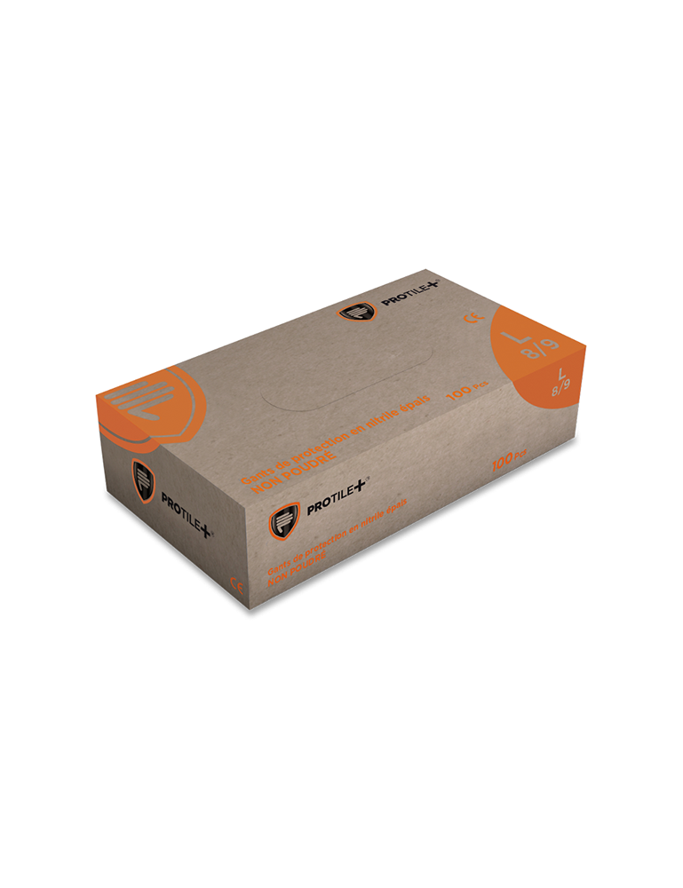 Gant Nitrile Protile + Taille L (Boite de 100) Gant Nitrile Protile + Taille L (Boite de 100)