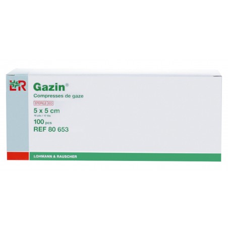 Compresses de gaze stériles GAZIN 5x5cm 16 plis (100 sachets individuels)