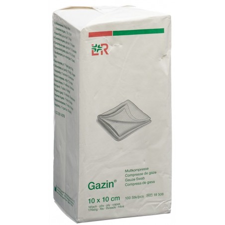 Compresses gaze non stériles GAZIN 16 plis 10x10cm (boîte de 100)