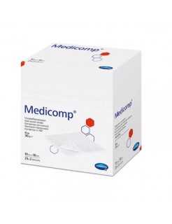 Compresses non tissées stériles MEDICOMP 4 plis 10x10cm 30G (Boîte de 100 sachets de 2)