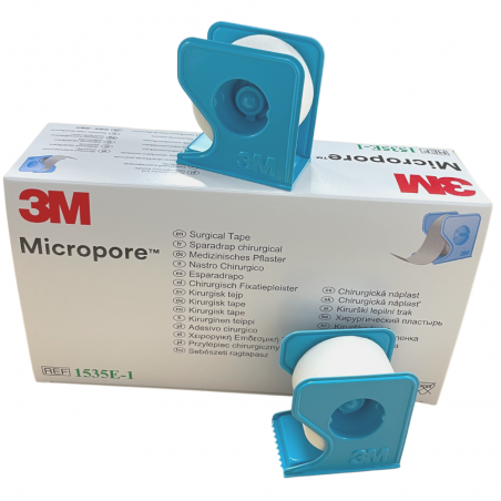 Sparadrap Micropore 3M 2,5 cm x 9,14 m sur dévidoir (Boite de 12)