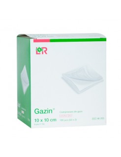 Compresses de gaze stériles GAZIN 8 plis 10x10cm (Boîte de 50 sachets de 2)