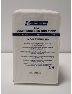 Compresses non stériles non tissées 7.5x7.5cm 40G (sachet de 100)