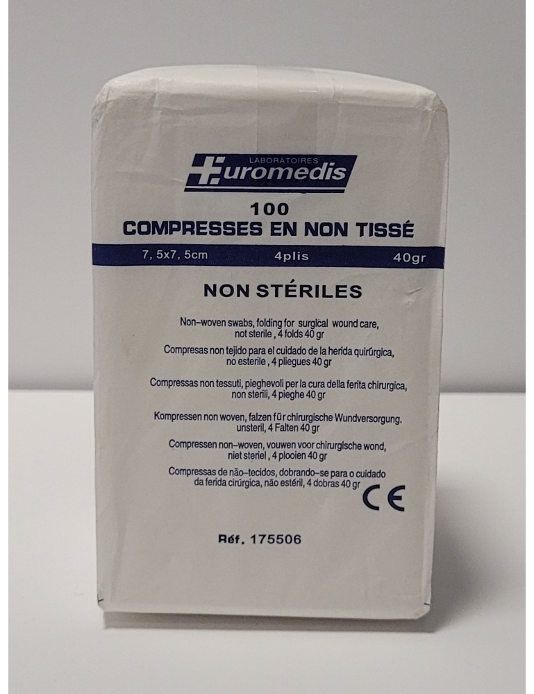 Compresses Gazin non stériles 7,5 cm x 7,5 cm - Sachet de 100