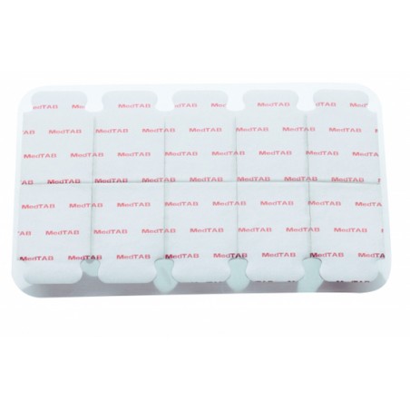 Electrodes ECG MEDTAB rouge (sachet de 10 plaquettes de 10)